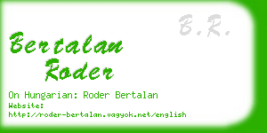 bertalan roder business card
